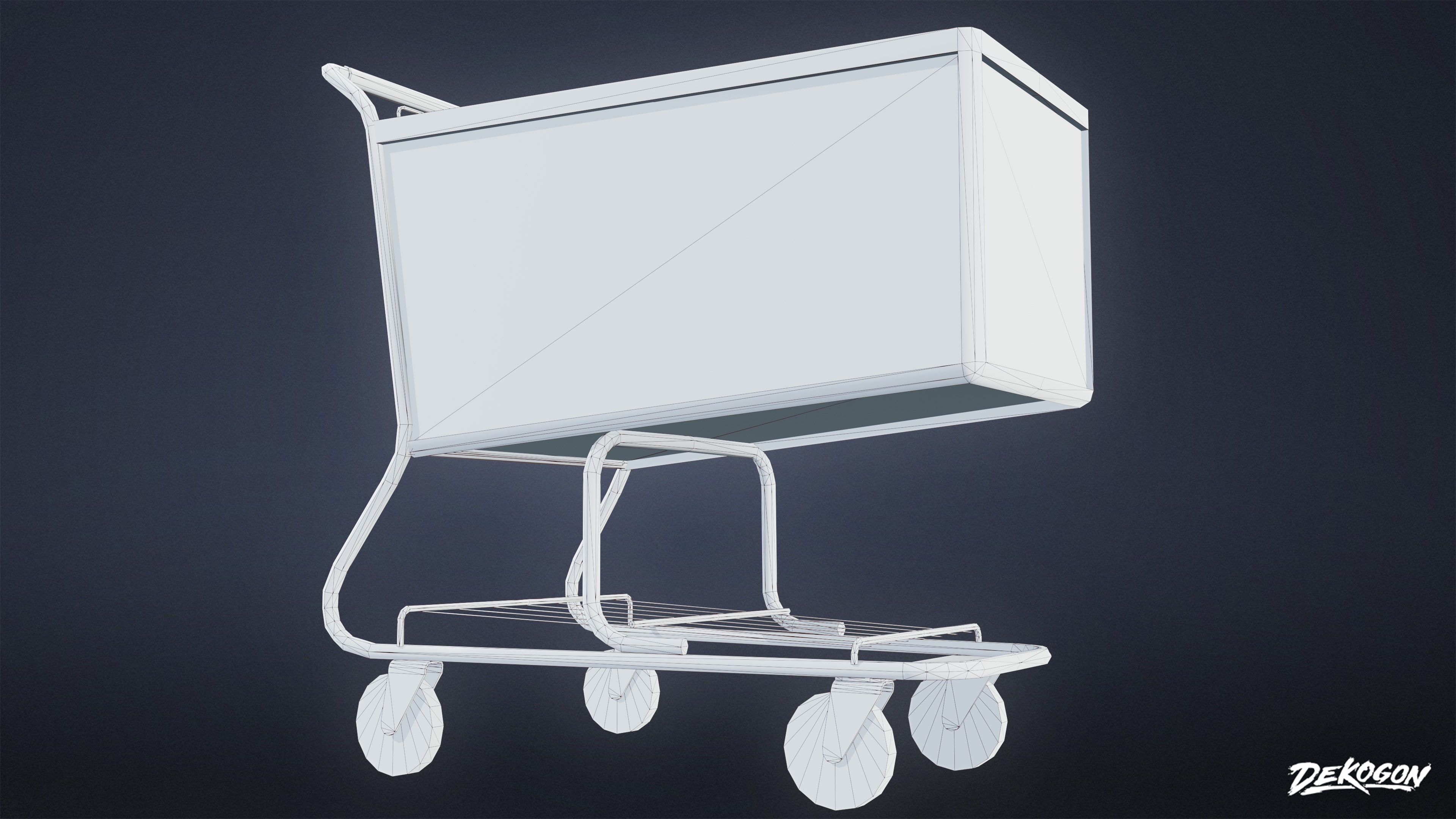 SHOPPING AND GROCERY - Shopping Basket 02 - LOW POLY Low-poly 3D model_7