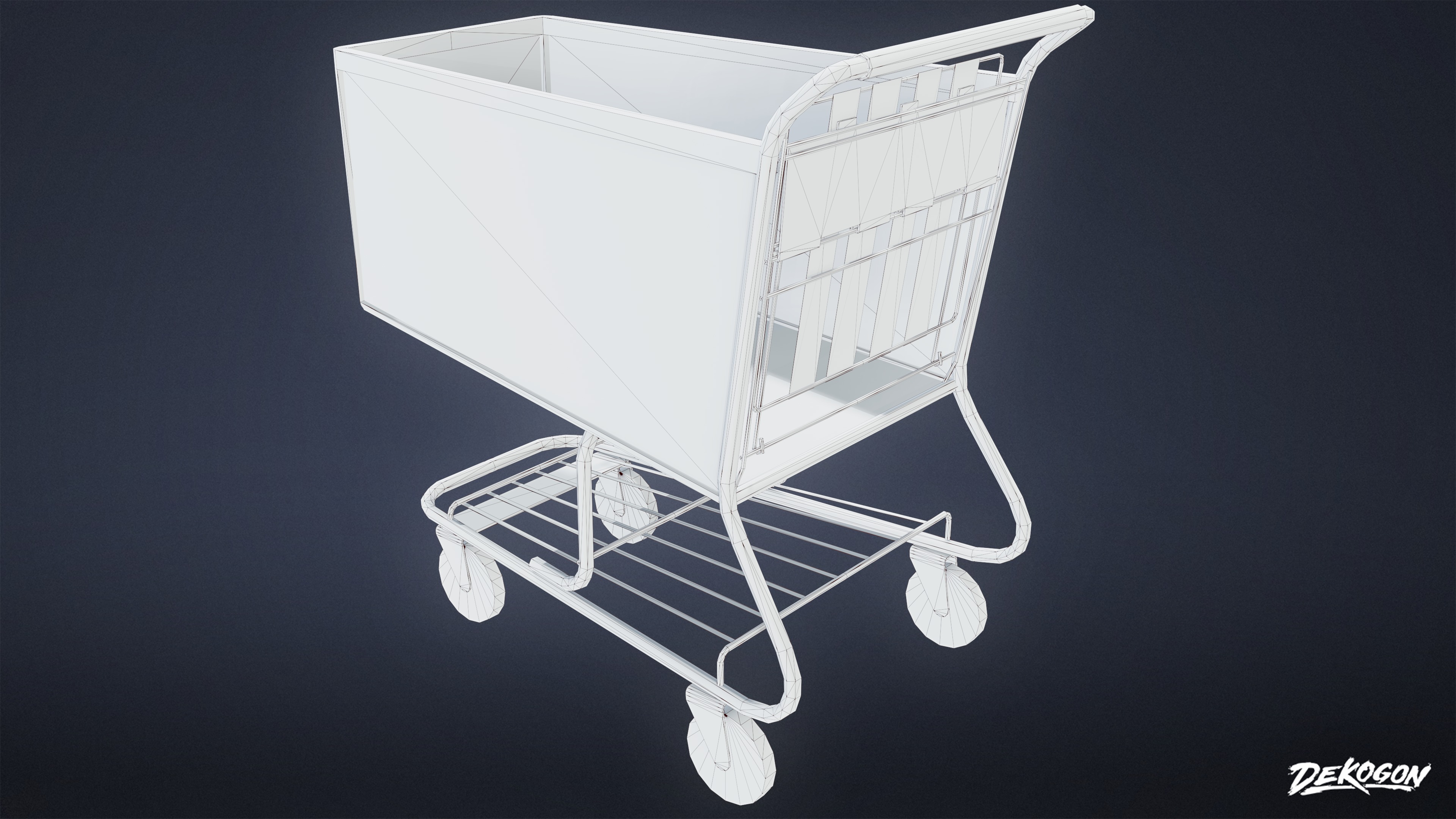 SHOPPING AND GROCERY - Shopping Basket 02 - LOW POLY Low-poly 3D model_9