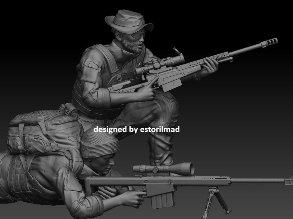 2 AMERICAN SOLDIERs SEAL SNIPER 3D print model_1