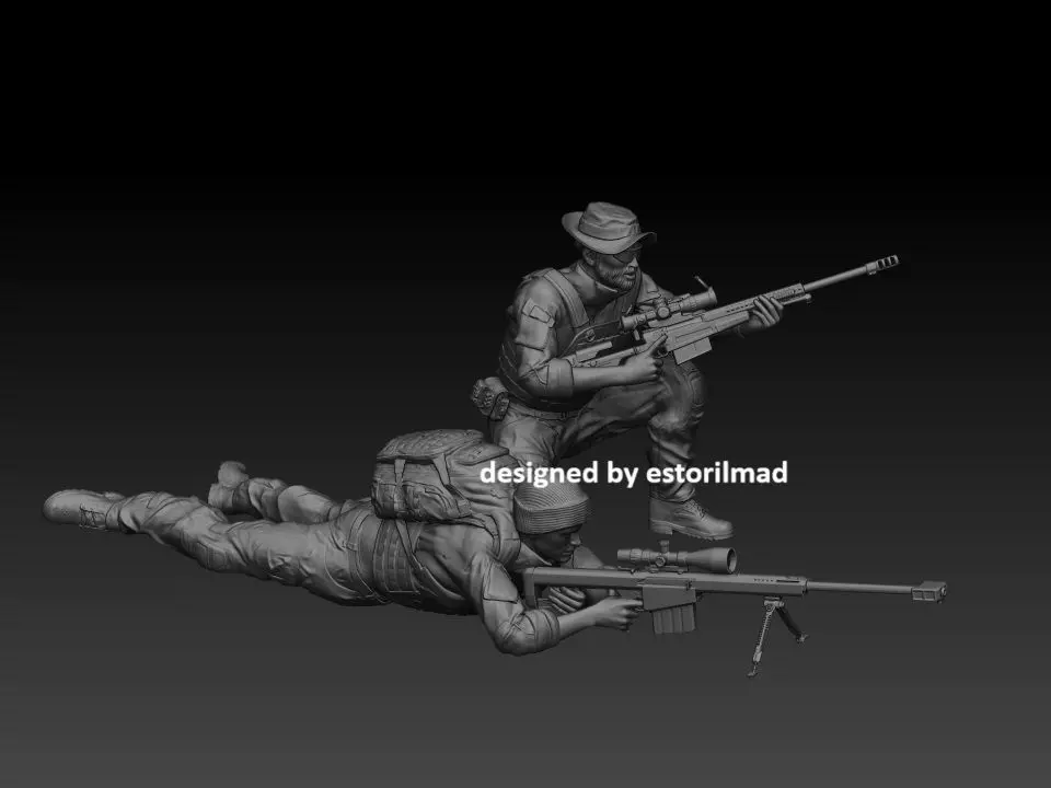 2 AMERICAN SOLDIERs SEAL SNIPER 3D print model_0