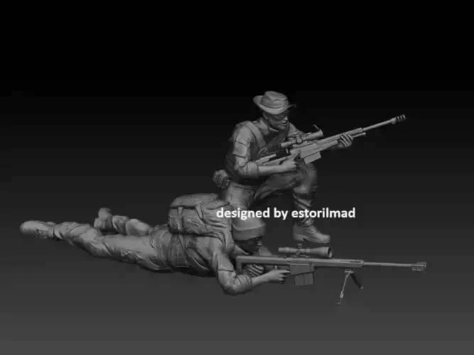 2 AMERICAN SOLDIERs SEAL SNIPER 3D print model