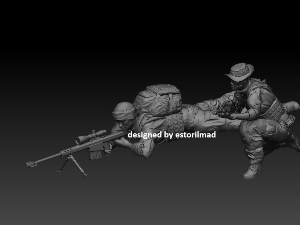2 AMERICAN SOLDIERs SEAL SNIPER 3D print model_2