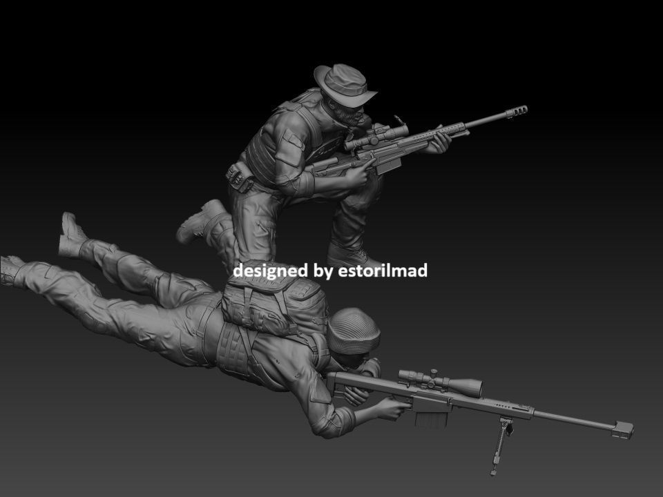 2 AMERICAN SOLDIERs SEAL SNIPER 3D print model_3