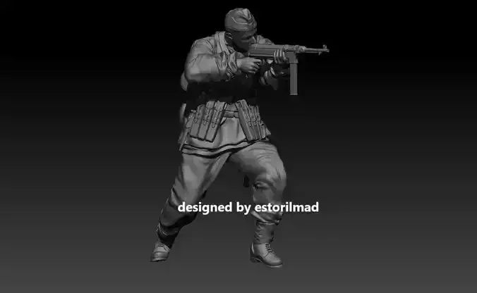 WW2 WAFFEN SS SOLDIER WITH MP40