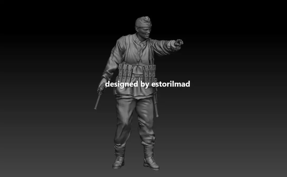 WW2 WAFFEN SS SOLDIER NORMANDY v3 3D print model