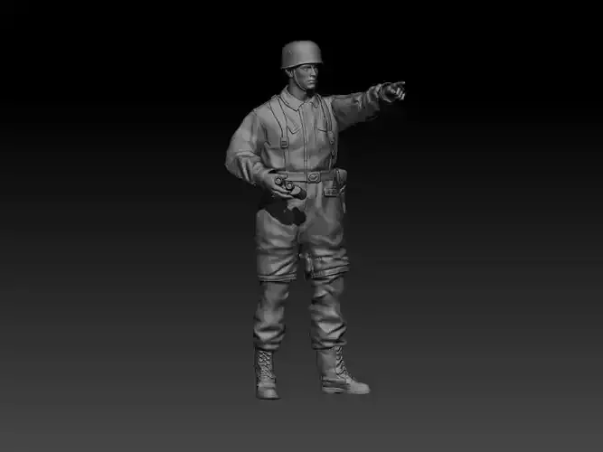 WW2 PARACAIDISTA ALEMAN FIRME CON UN PRISMATICO 3D print model