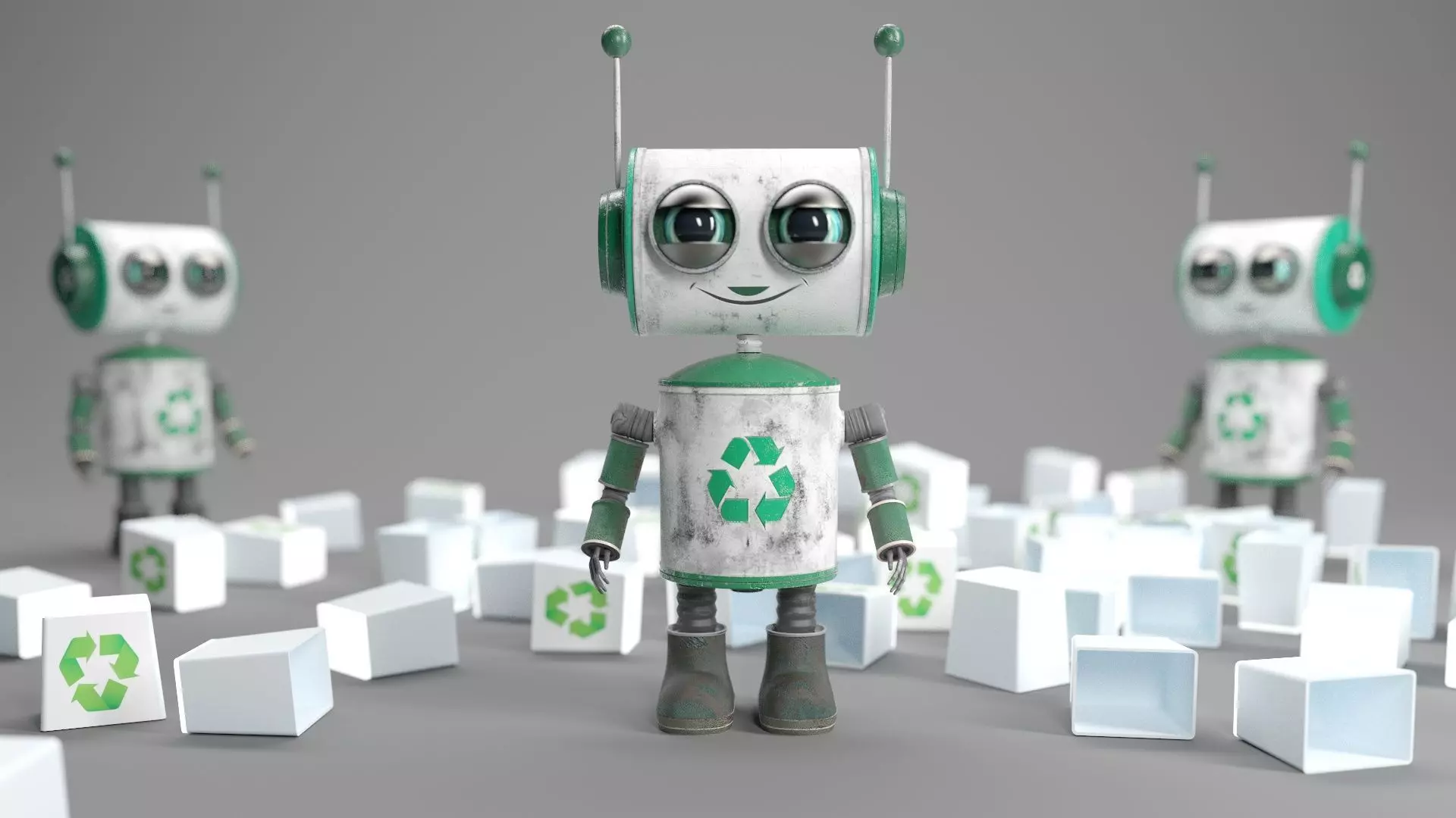 CLEANER Robot Low-poly 3D model_0