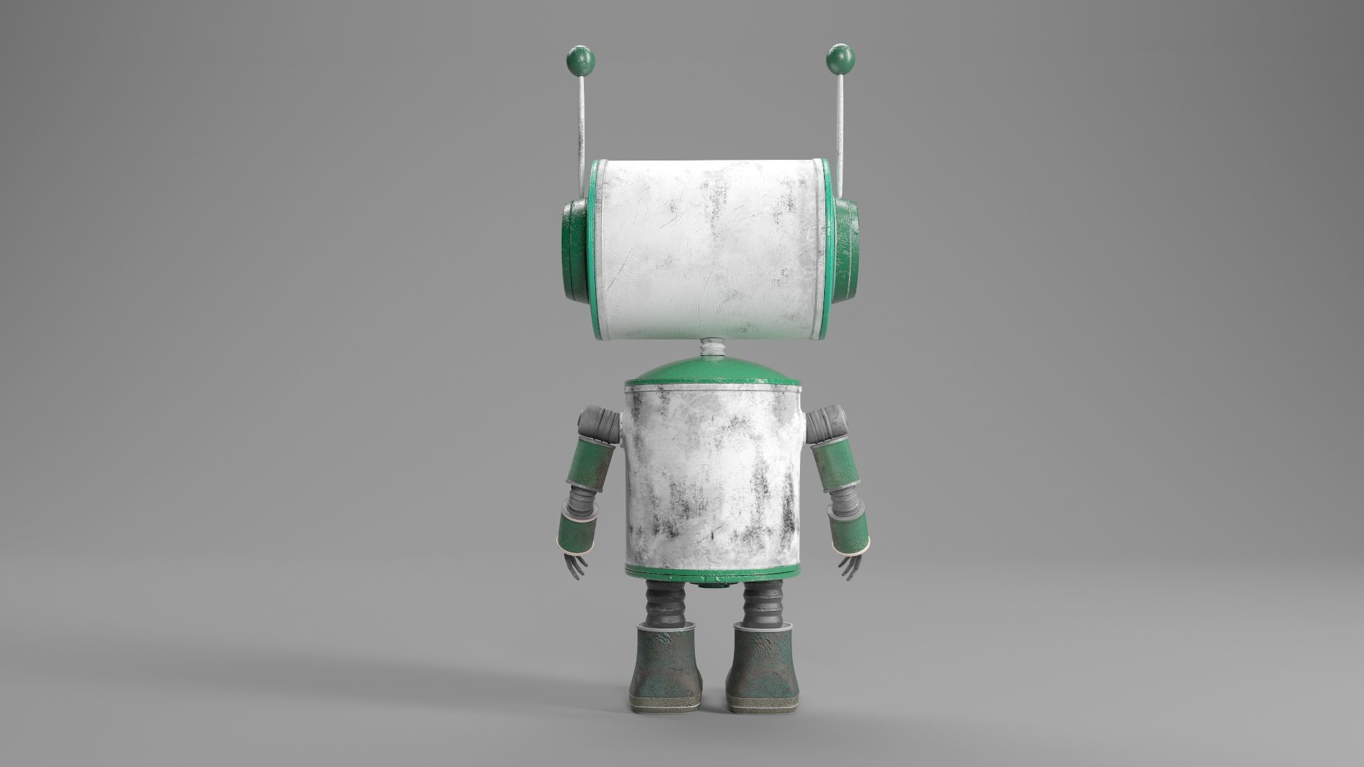 CLEANER Robot Low-poly 3D model_5
