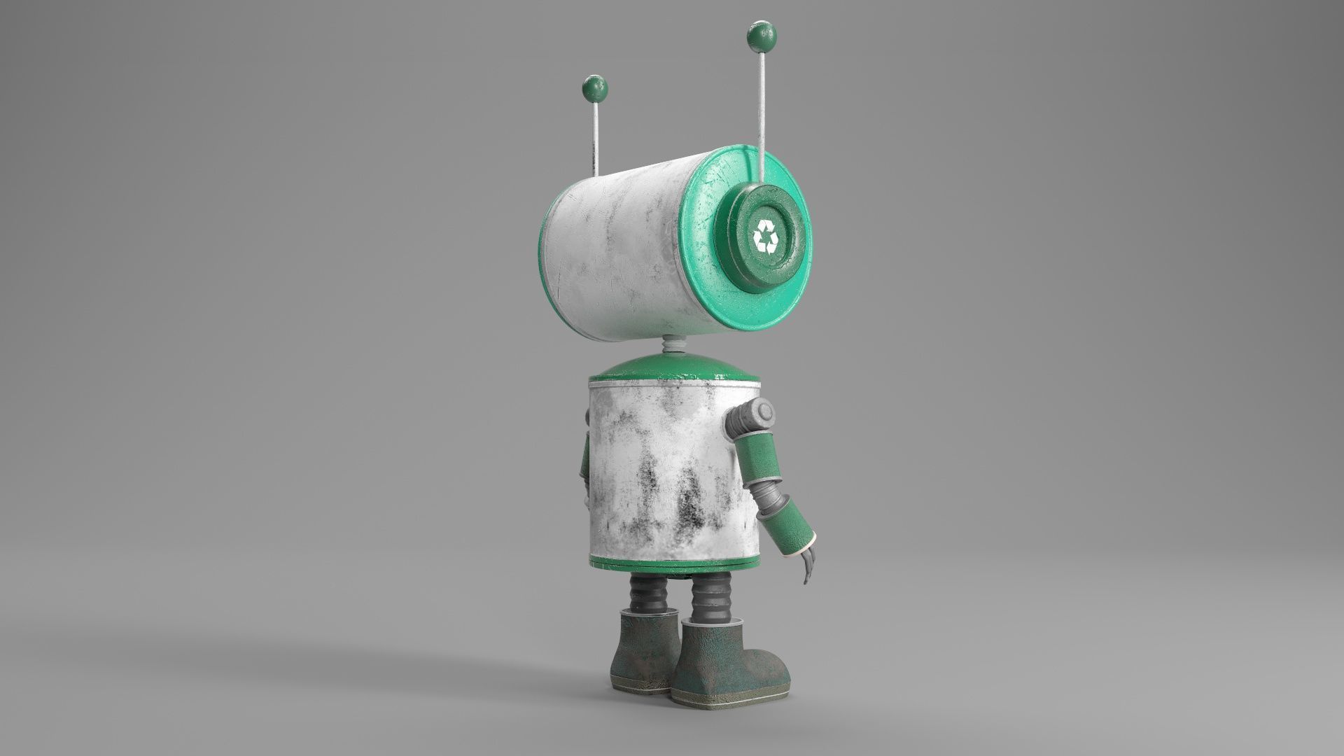 CLEANER Robot Low-poly 3D model_4