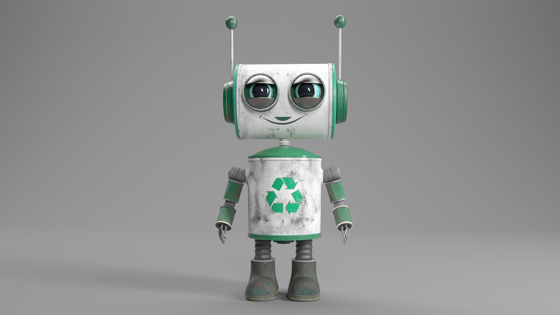 CLEANER Robot Low-poly 3D model_2