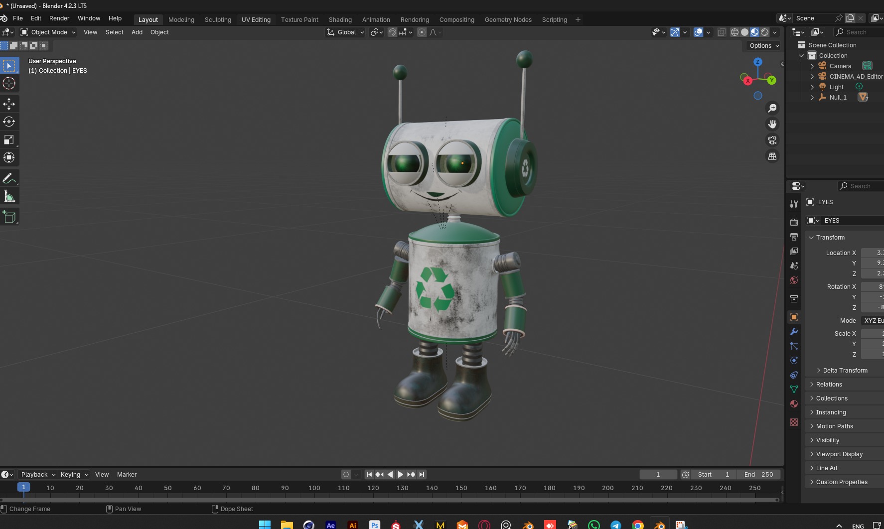 CLEANER Robot Low-poly 3D model_15