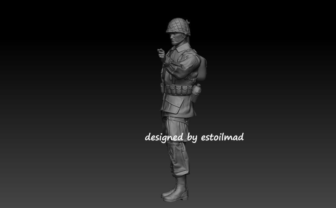 WW2 PARACAIDISTA AMERICANO 101 V2 3D print model_1