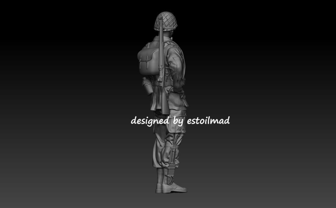 WW2 PARACAIDISTA AMERICANO 101 V2 3D print model_2