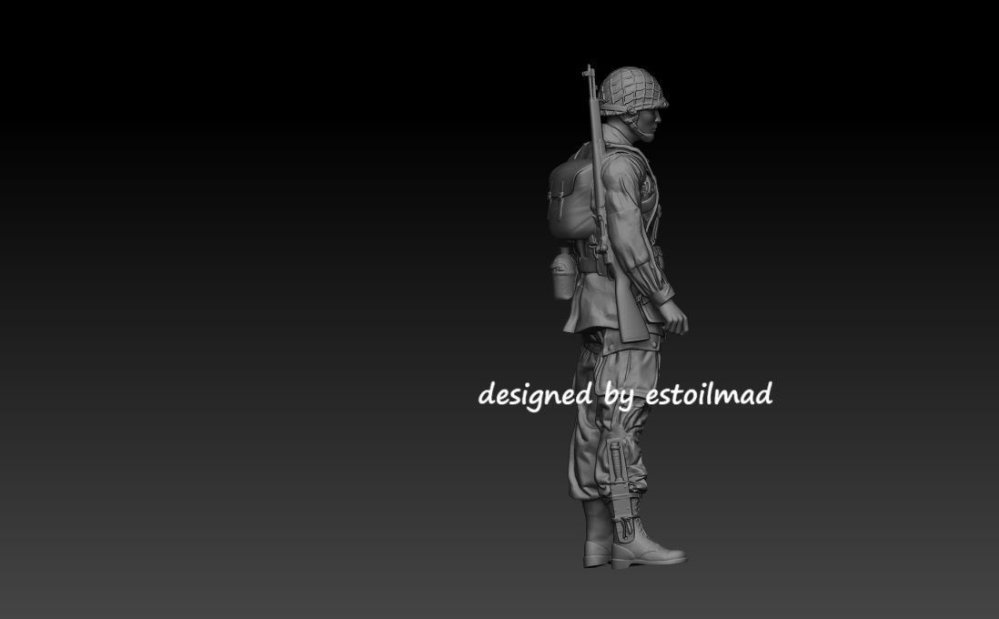 WW2 PARACAIDISTA AMERICANO 101 3D print model_2
