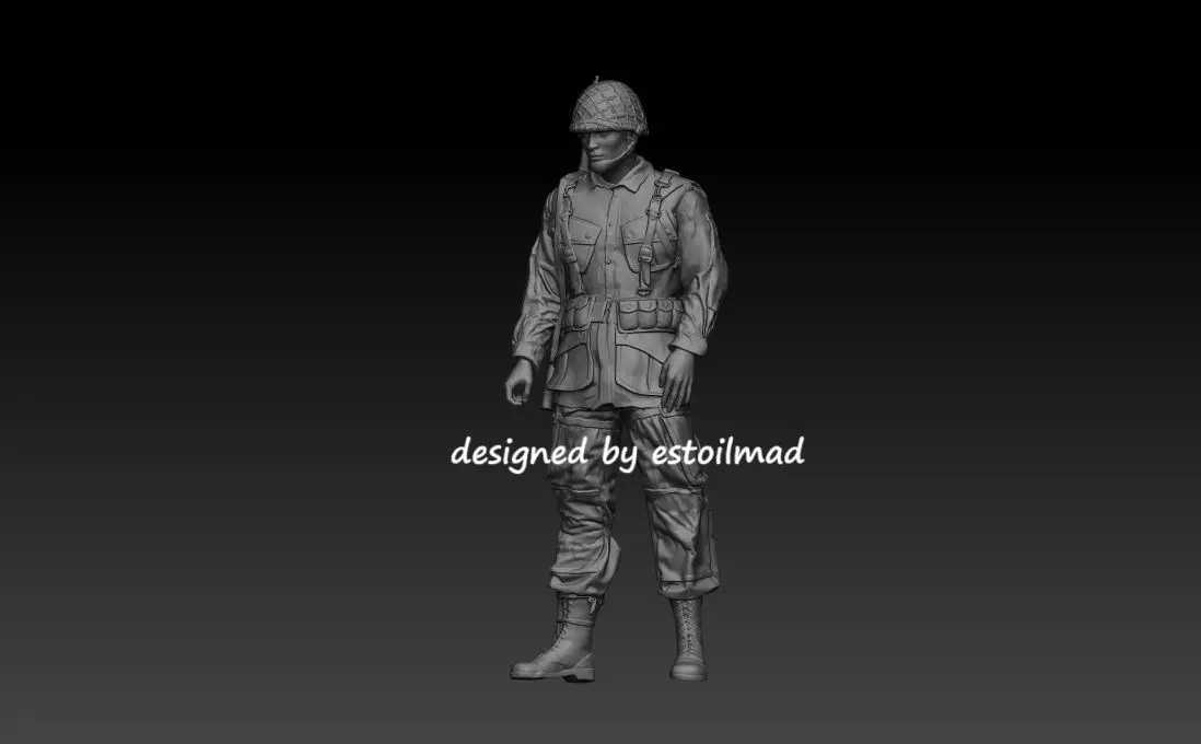 WW2 PARACAIDISTA AMERICANO 101 3D print model_0