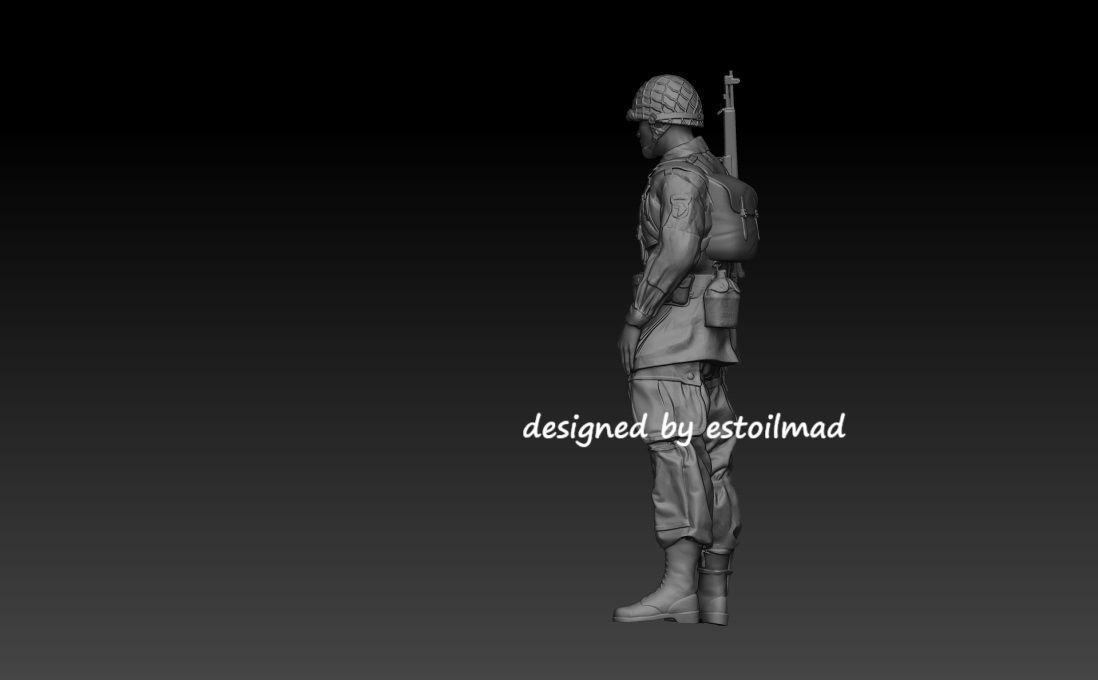 WW2 PARACAIDISTA AMERICANO 101 3D print model_1