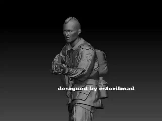 WW2 AMERICAN PARATROOPER 101 PATHFINDER IN ACTION v2 3D print model
