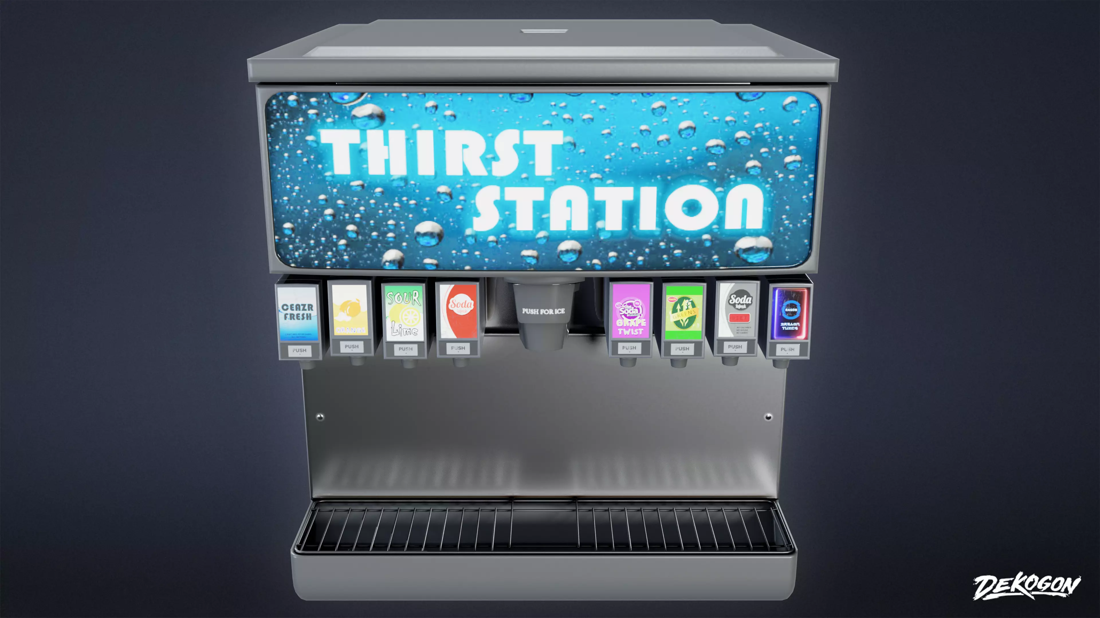 SHOPPING AND GROCERY - Soda Machine 01 - LOW POLY Low-poly 3D model_0