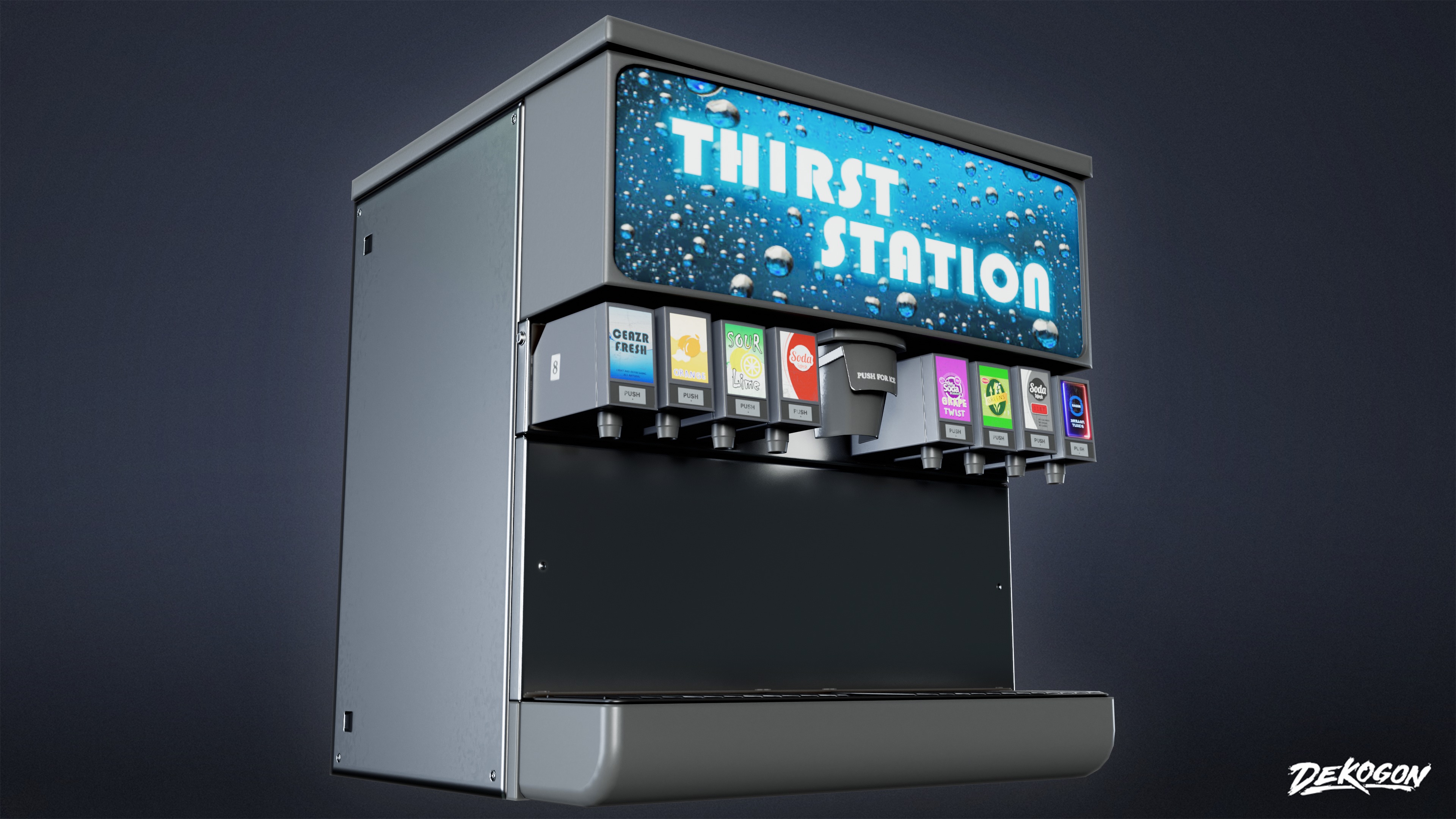 SHOPPING AND GROCERY - Soda Machine 01 - LOW POLY Low-poly 3D model_5
