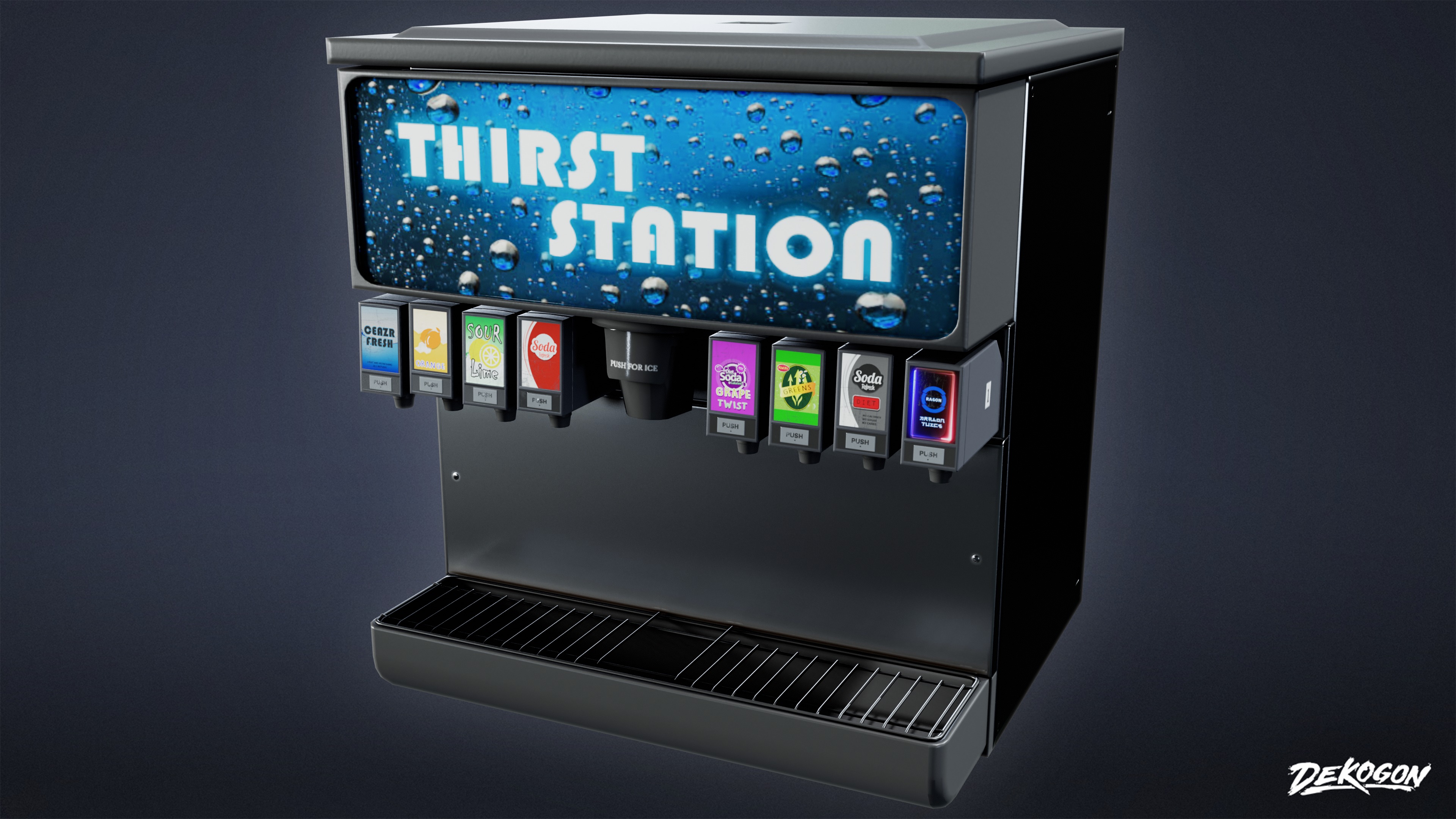 SHOPPING AND GROCERY - Soda Machine 01 - LOW POLY Low-poly 3D model_1