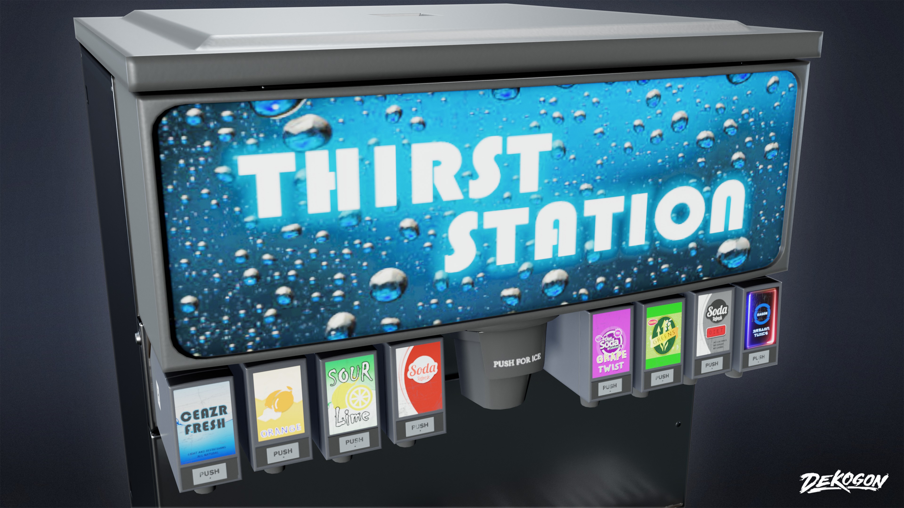 SHOPPING AND GROCERY - Soda Machine 01 - LOW POLY Low-poly 3D model_6