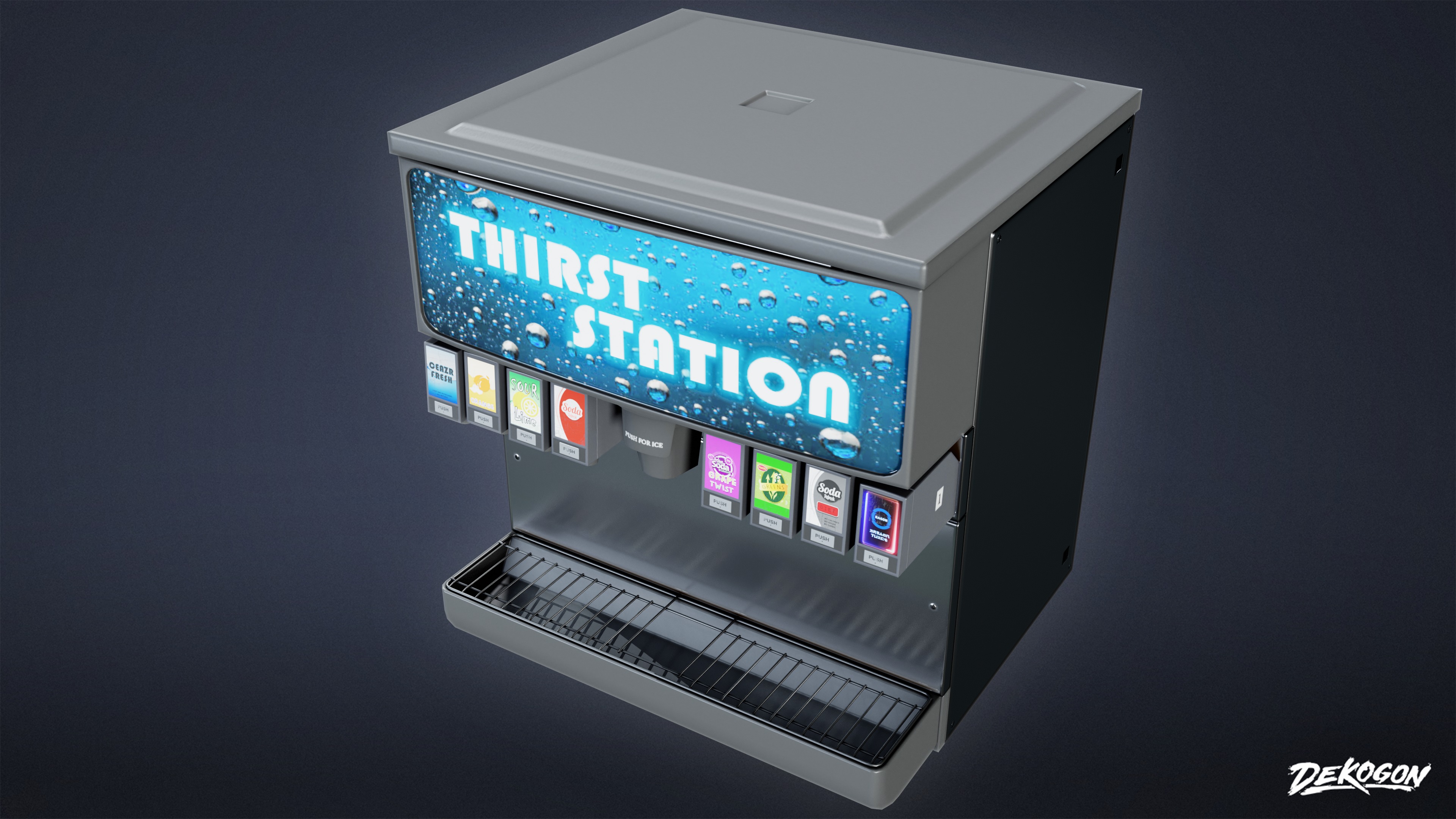 SHOPPING AND GROCERY - Soda Machine 01 - LOW POLY Low-poly 3D model_4