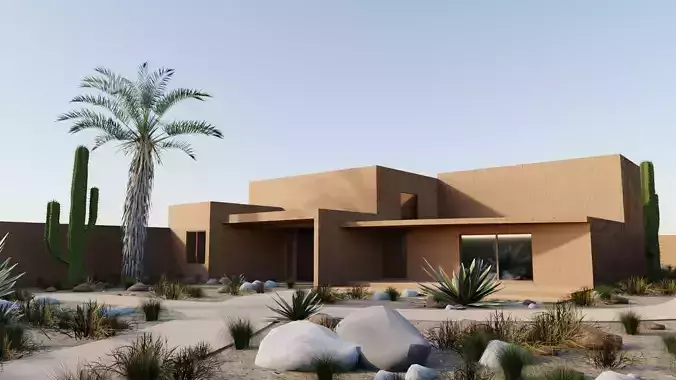 Contemporary desert home 3d model