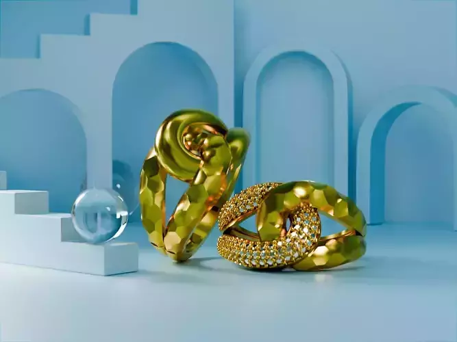  Womens Rings With Stone Ring Ready STL 3DM Models Rings women