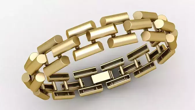 Luxury Gold Bracelet Gold 18 K printable-Silver- FBX STL OBJ 3DM