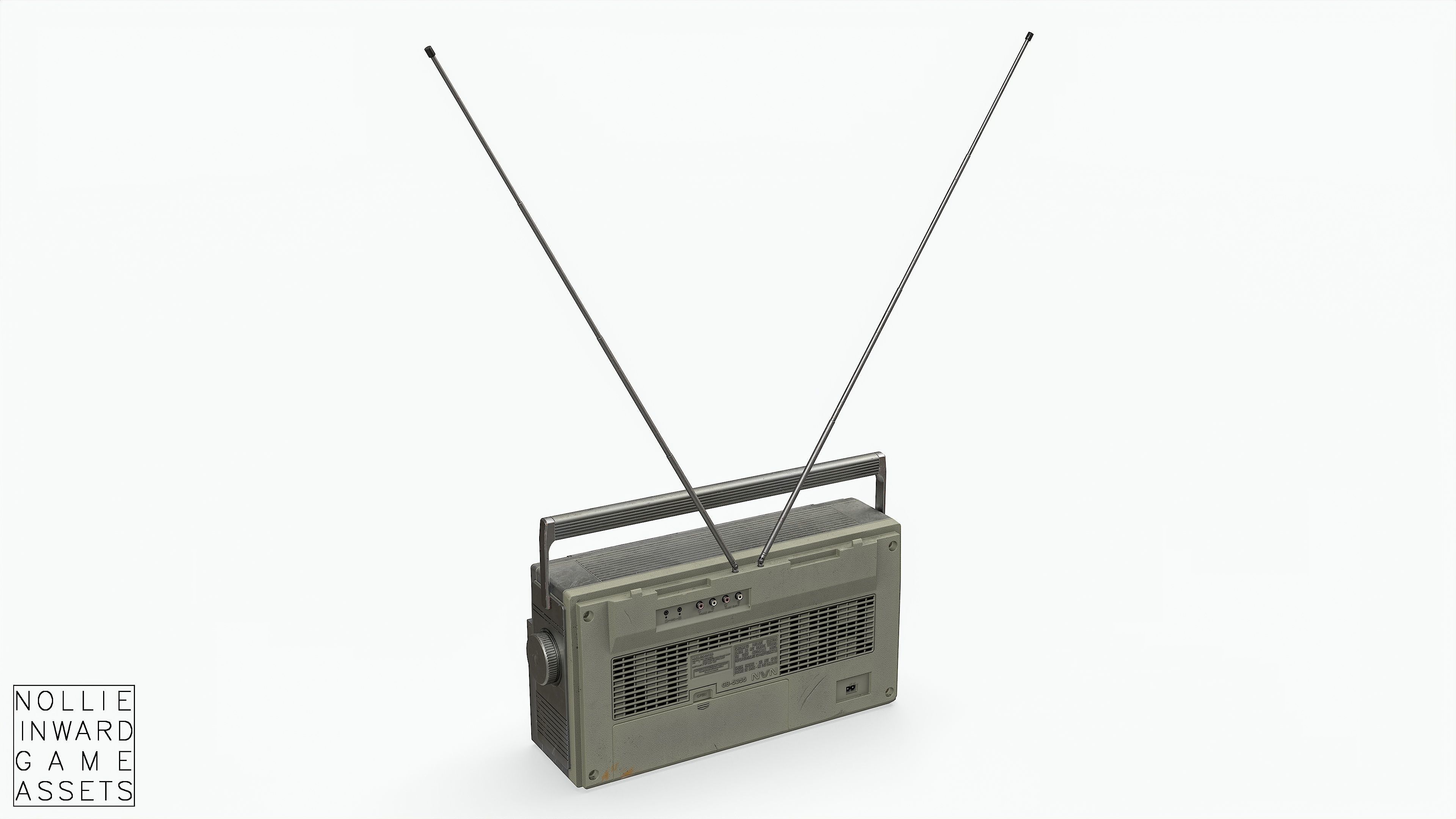 80s Boombox A Silver Dirty - Hero Prop Low-poly 3D model_17