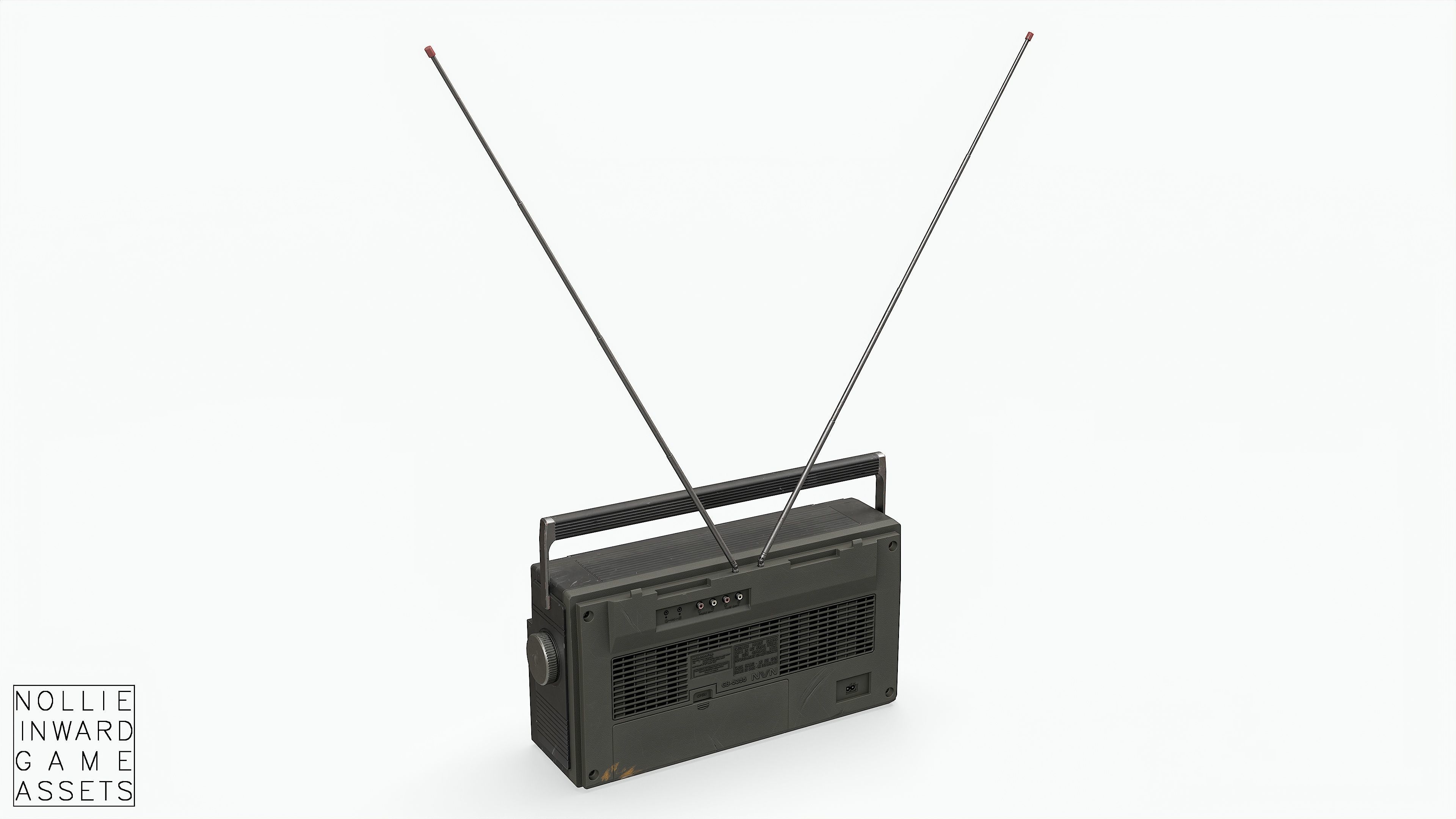 80s Boombox A Black Dirty - Hero Prop Low-poly 3D model_16