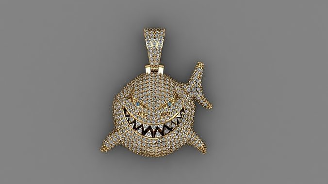icedout shark pendant 3D model