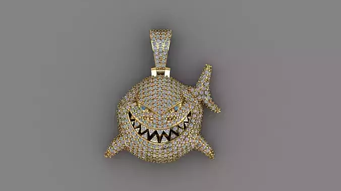icedout shark pendant