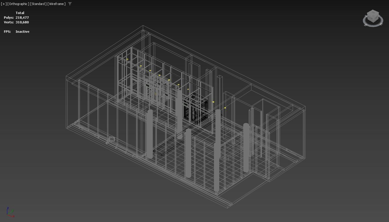Modern Minimalist Elevator Interior and Exterior Design 3D model_4