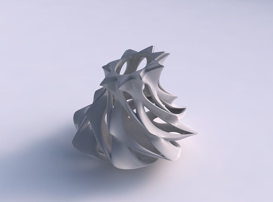 Vase rose spikes with smooth cuts and extruded top streched t... 3D print model_0