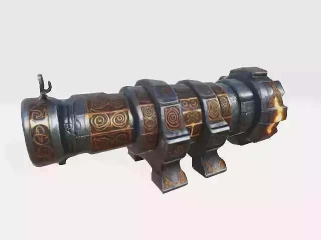 Fantasy-themed quad-barrel cannon
