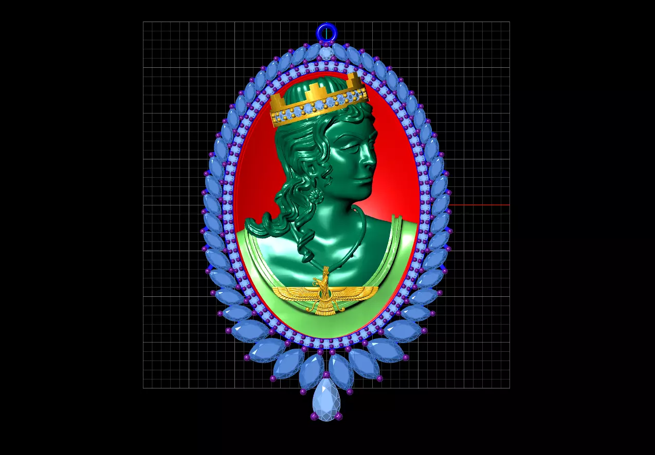 queen pendant 3D print model_0