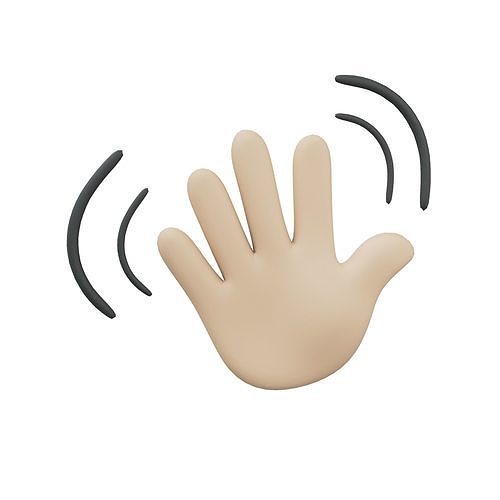 Wave Hand Icon v1 001 Low-poly 3D model