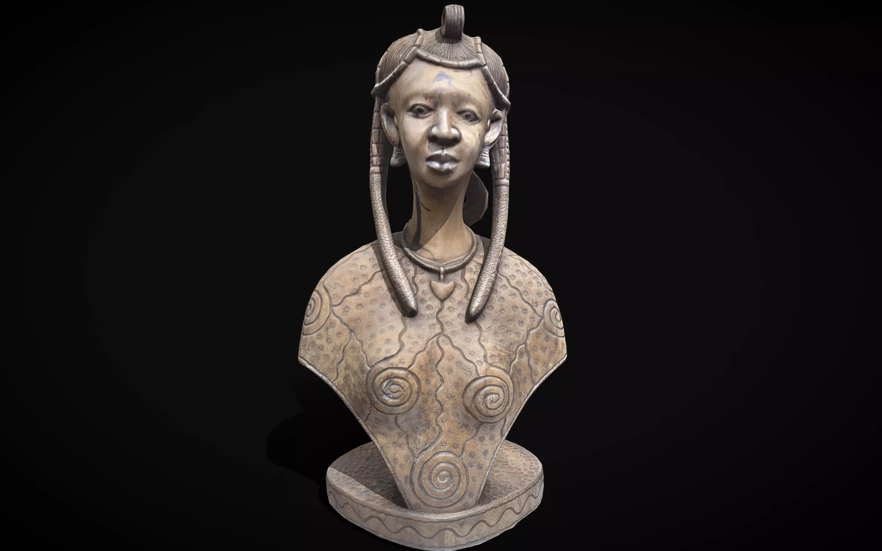 African Woman Low-poly 3D model_0