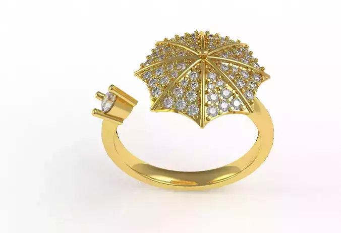 Umbrella Diamond Ring 3D print model
