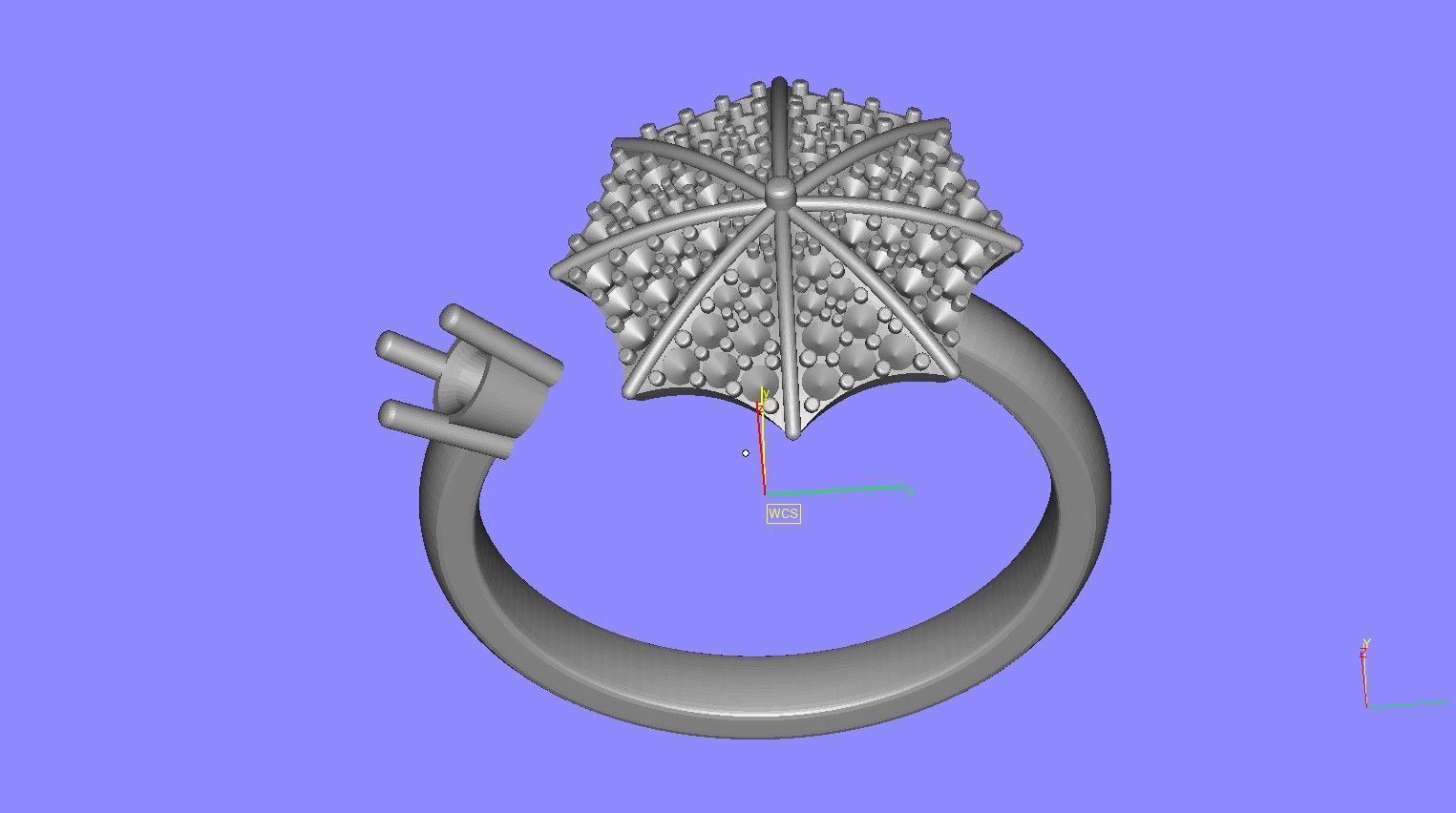 Umbrella Diamond Ring 3D print model_34