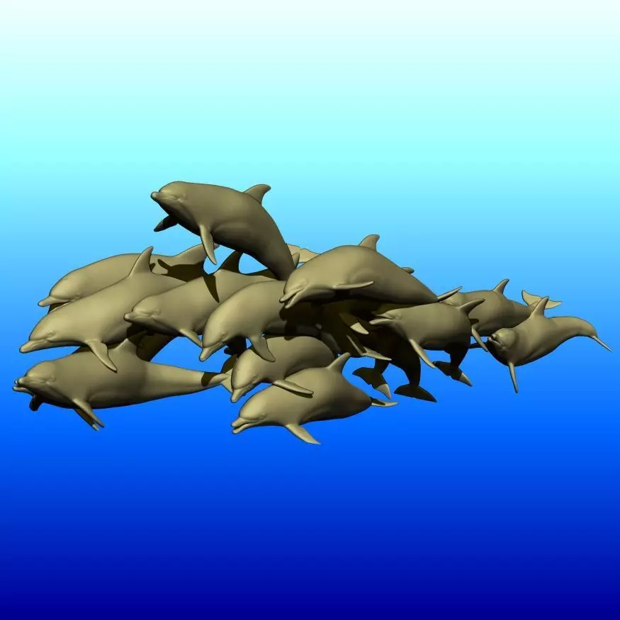 A pod of Dolphins 3D model