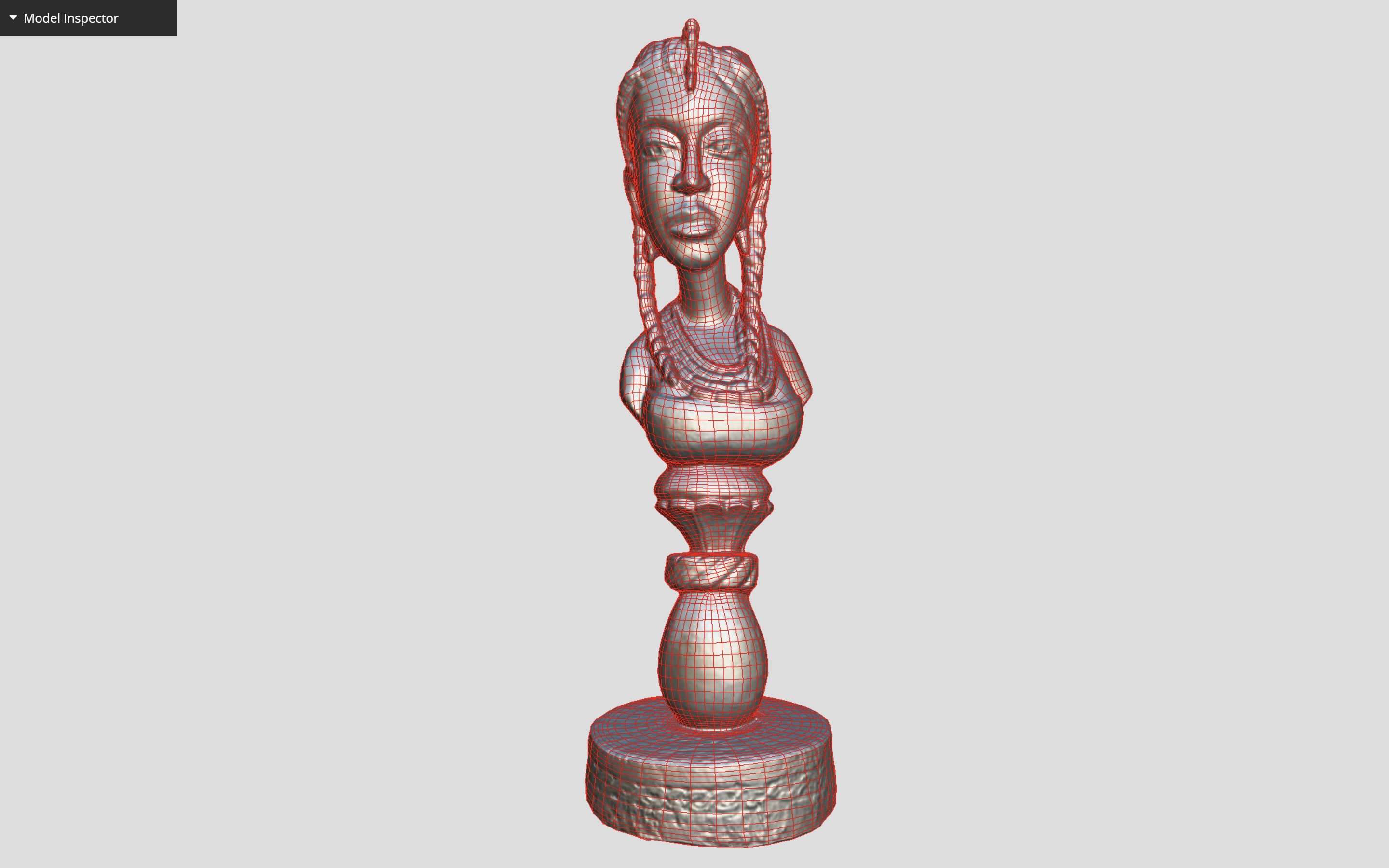 Bini Lady Bust Low-poly 3D model_5