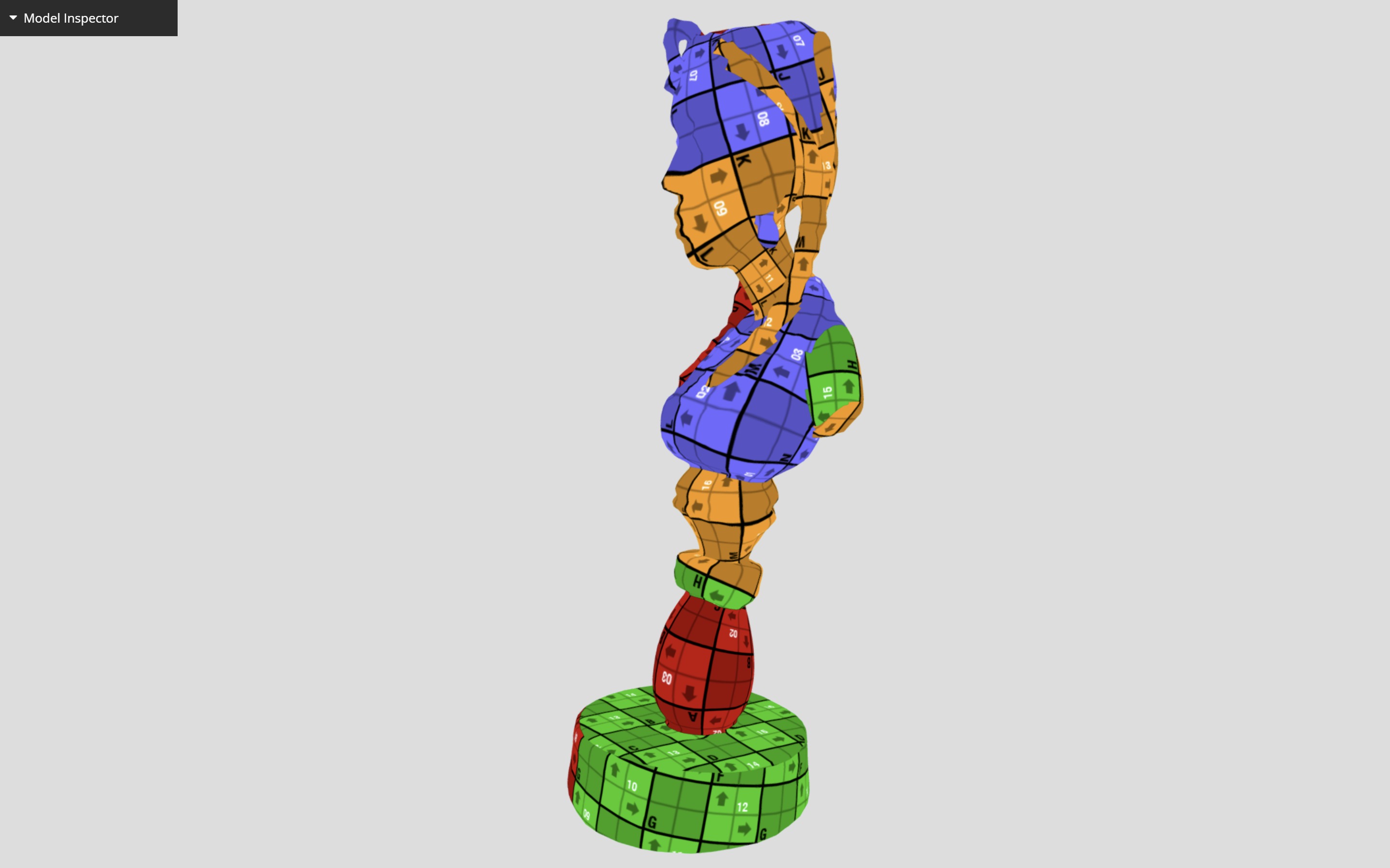 Bini Lady Bust Low-poly 3D model_7