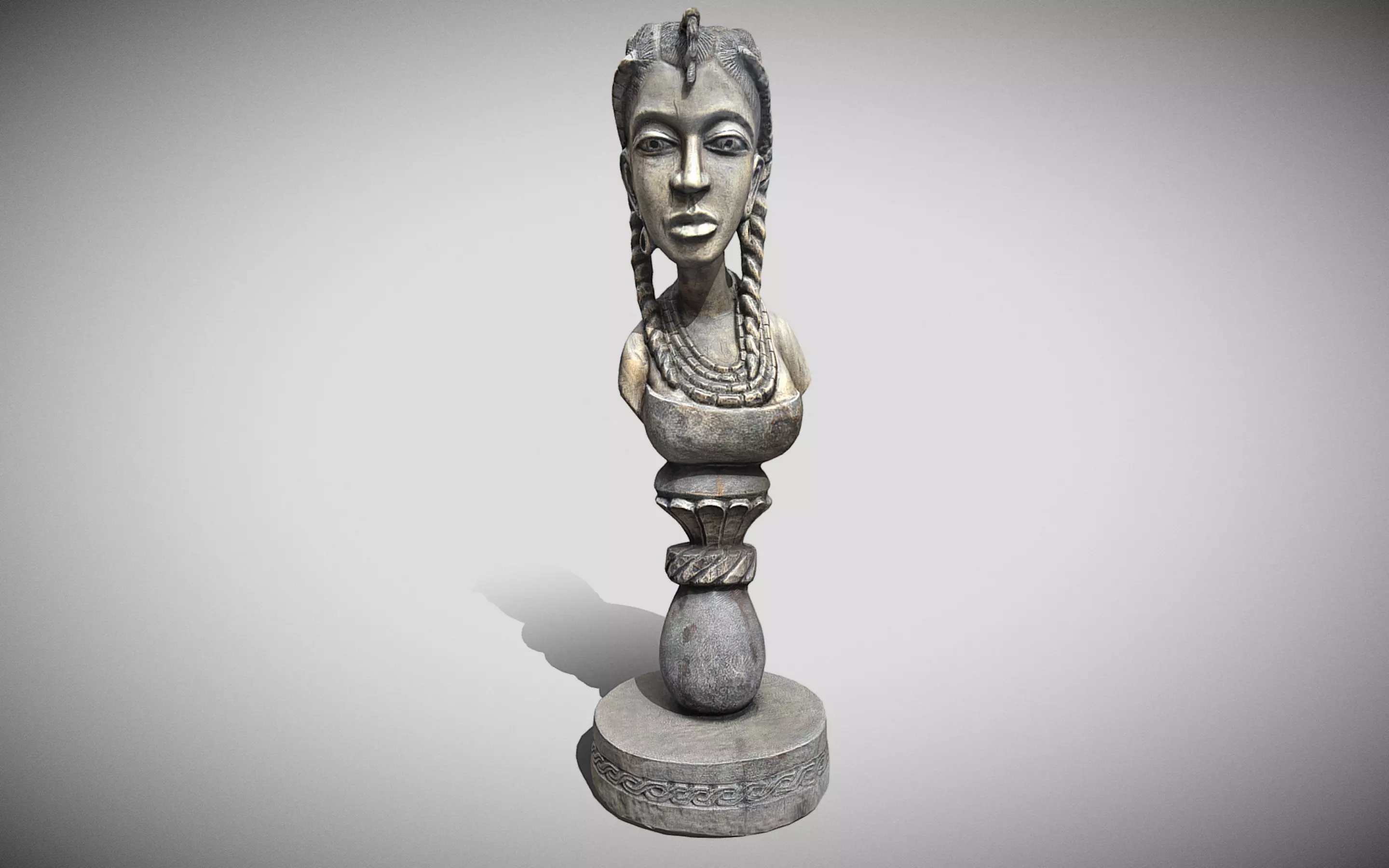 Bini Lady Bust Low-poly 3D model_0