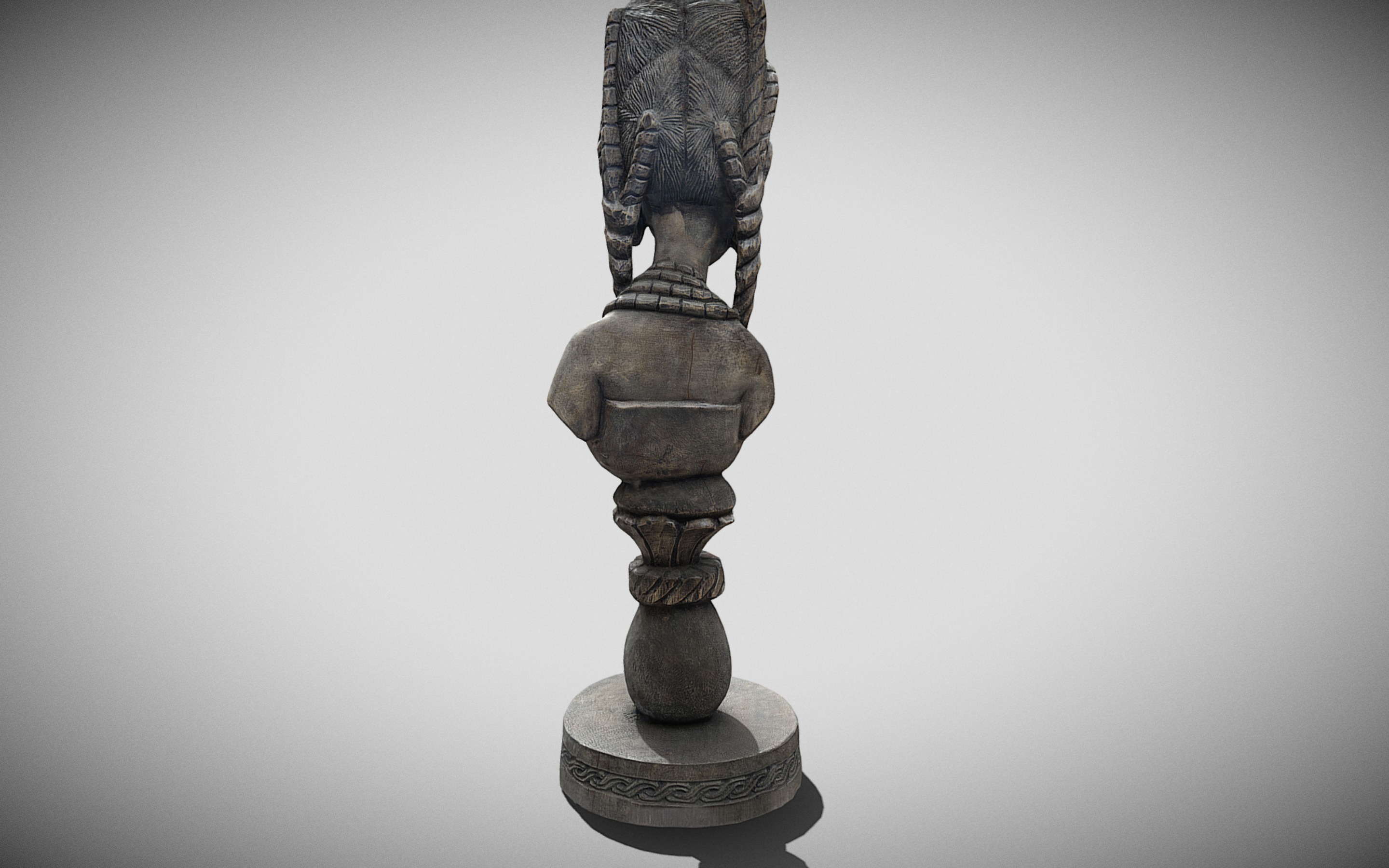 Bini Lady Bust Low-poly 3D model_2