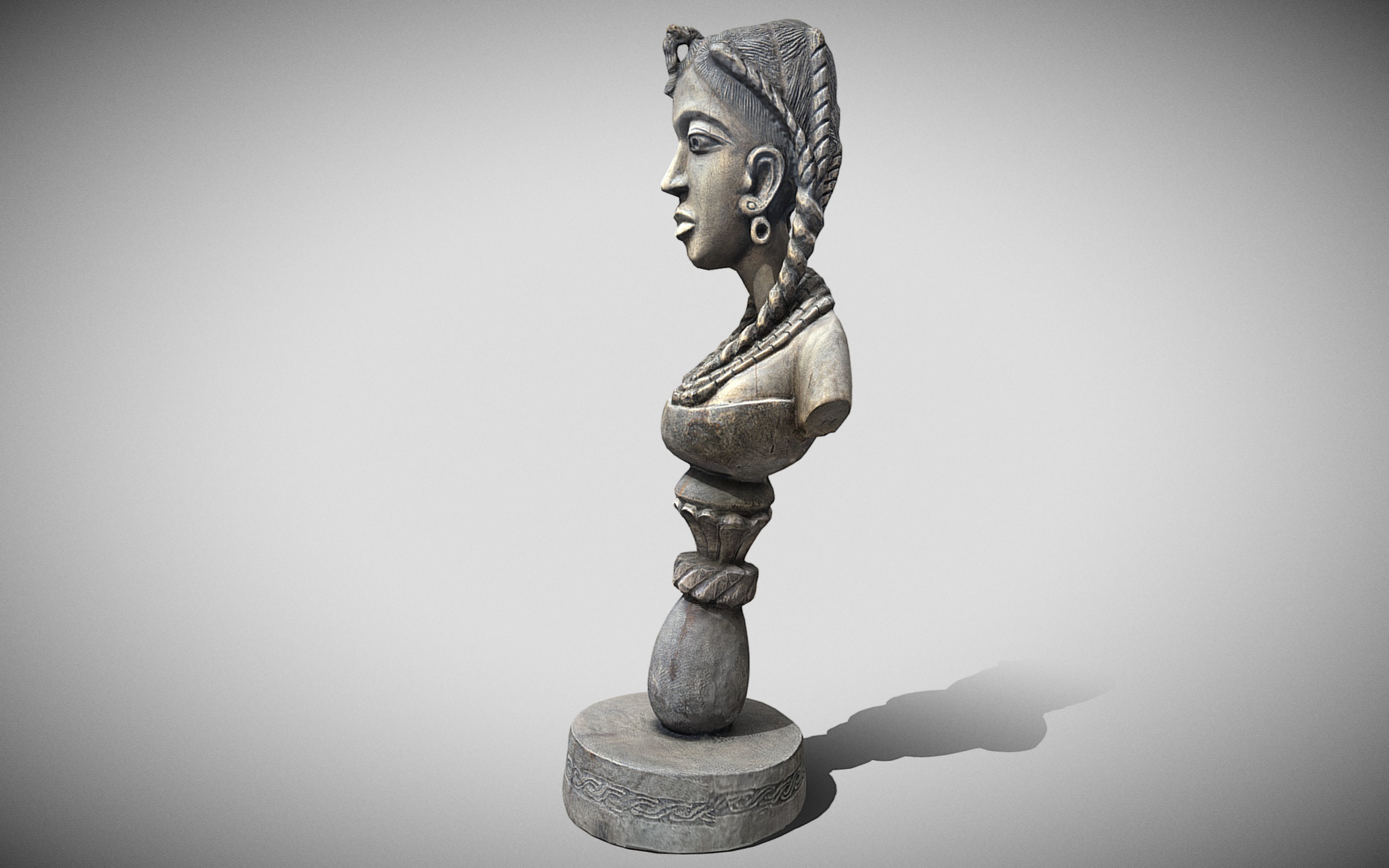 Bini Lady Bust Low-poly 3D model_1
