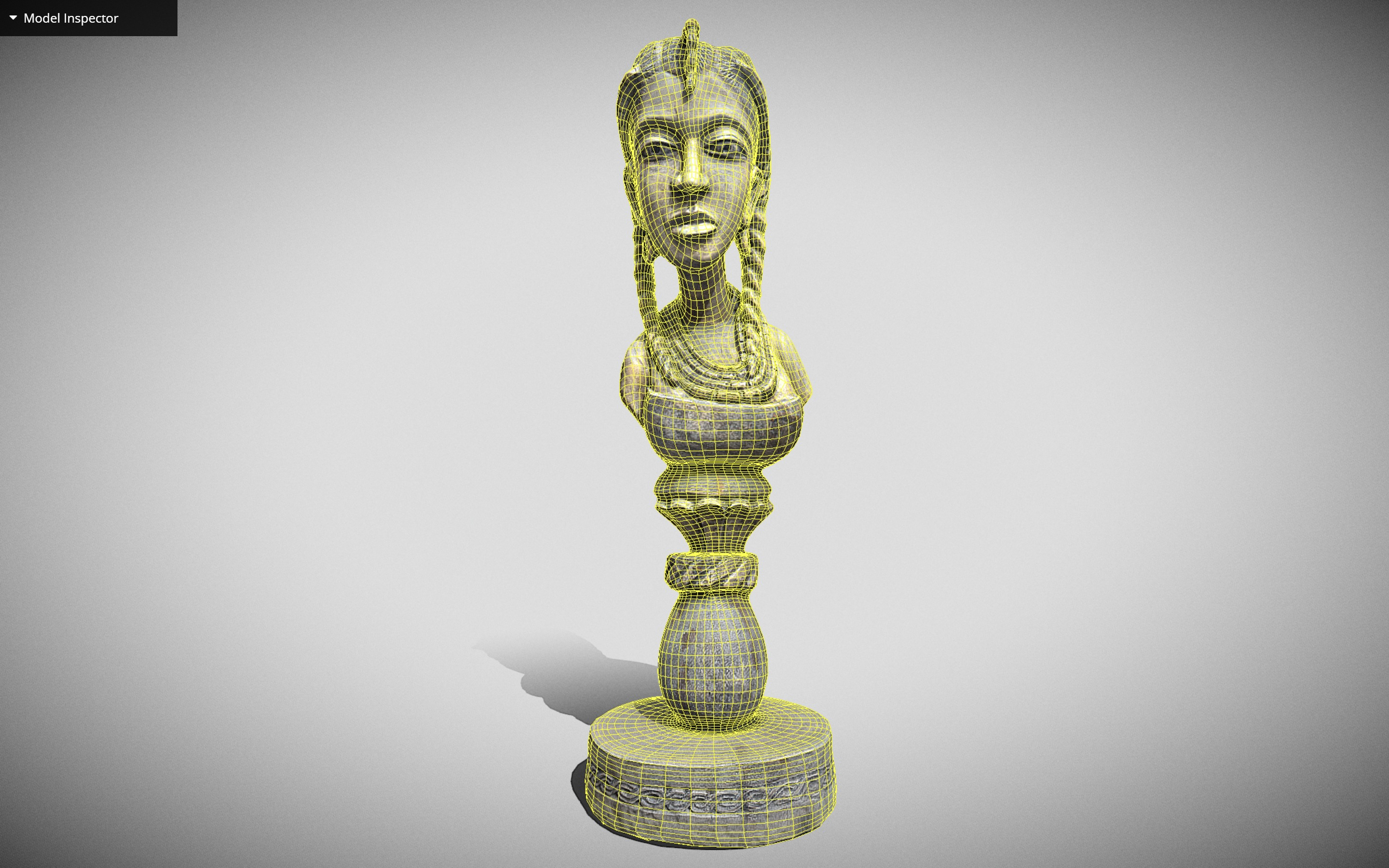 Bini Lady Bust Low-poly 3D model_4