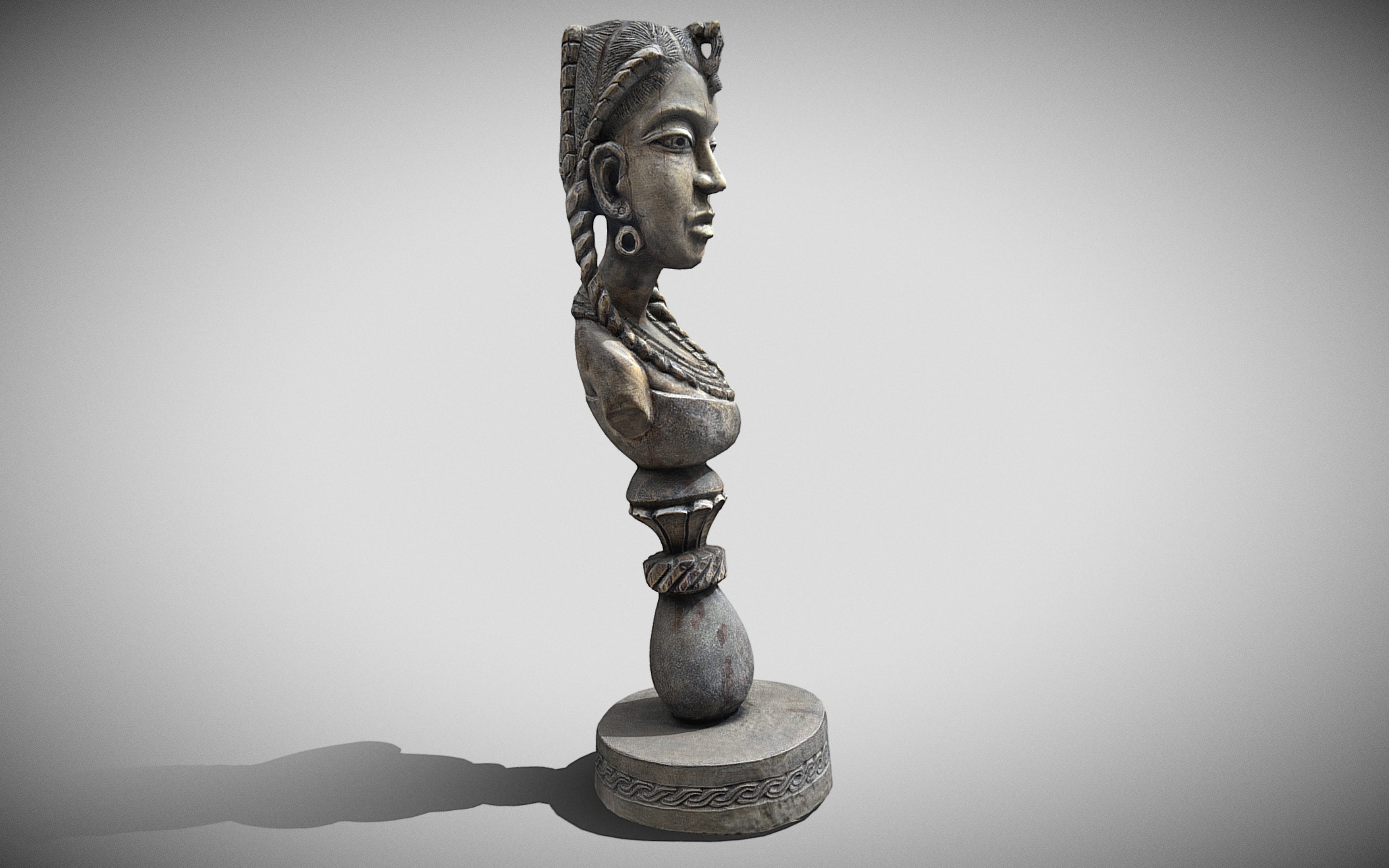 Bini Lady Bust Low-poly 3D model_3