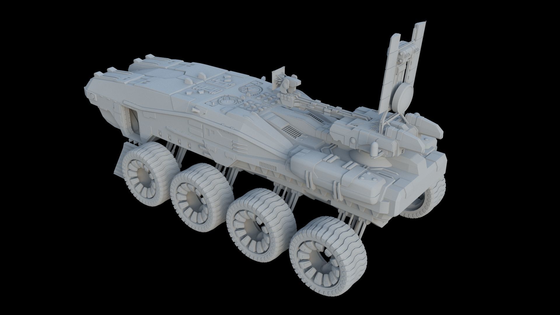 Sci-Fi Reconnaissance vehicle 3D model_8